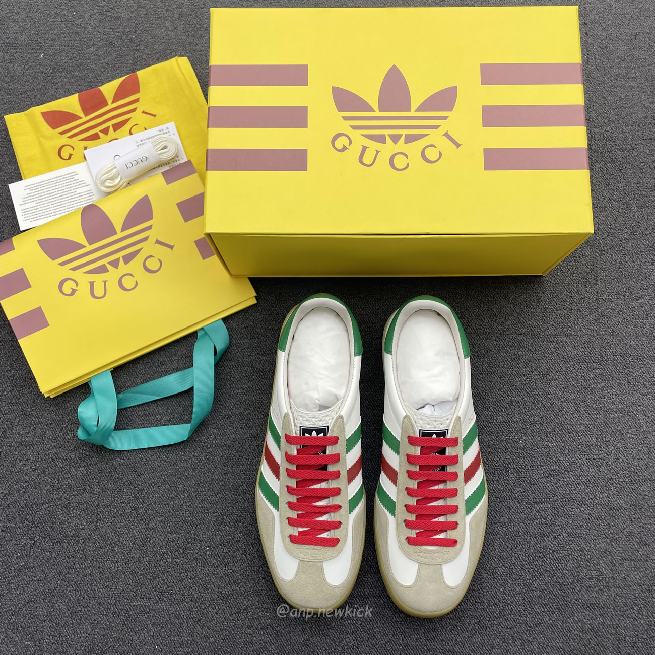 Adidas X Gucci Gazelle White Green Red 726487 Aaa43 9547 (8) - www.newkick.vip